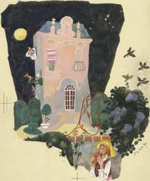 Nachtlicher Panflotenspieler Oil Painting by Gustav Traub