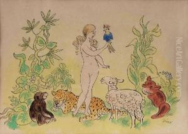 Trier, Eva Im Paradies Oil Painting by Walter Trier