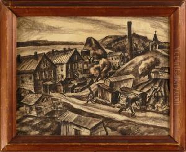 Village Scene Oil Painting by Abram Tromka