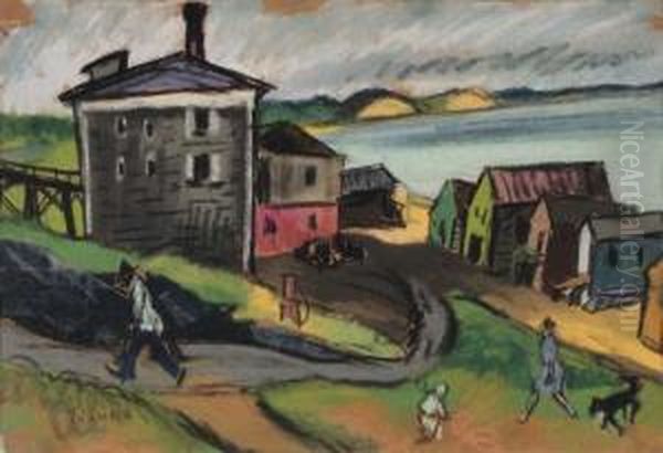 Coastal Scene Oil Painting by Abram Tromka