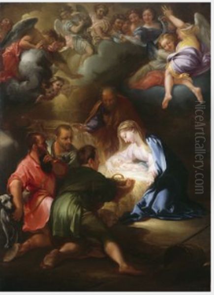 Adoration Of The Shepherds Oil Painting by Girolamo Troppa