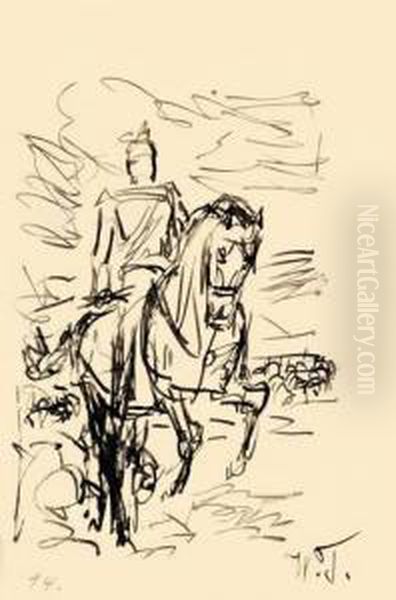 Studie Zu Einem Reiterbildnis Oil Painting by Wilhelm Heinrich Trutbner