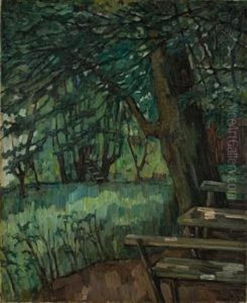 Buche Mit Bank Oil Painting by Wilhelm Heinrich Trutbner