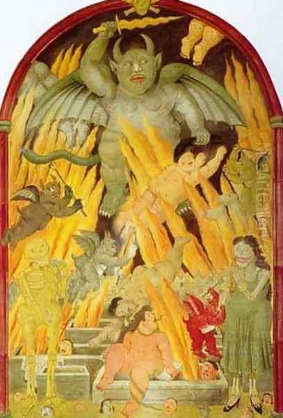 Gate of hell 1993 Oil Painting by Fernando Botero