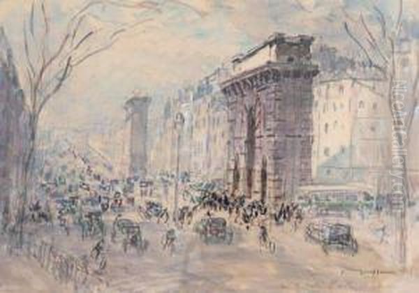 Veduta Di Parigi. Oil Painting by Fernand Fortune Truffaut