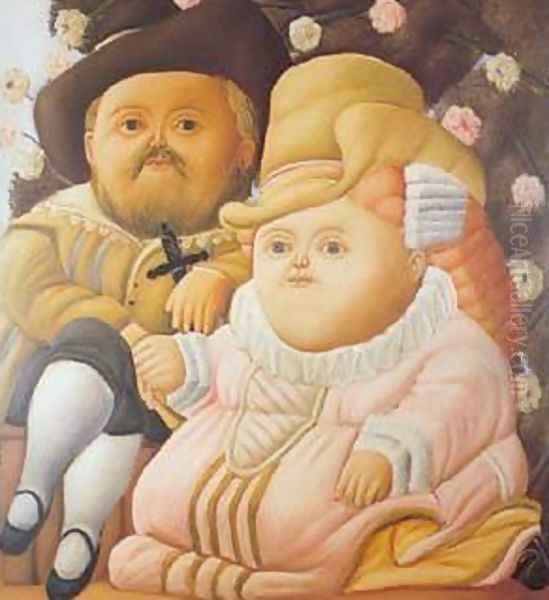 Rubens and his Wife 1965 Oil Painting by Fernando Botero