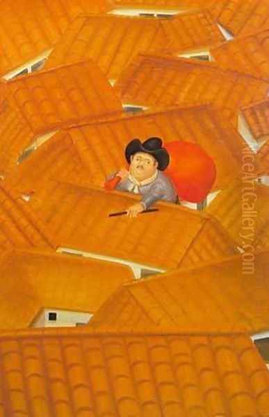 The Burglar 1980 Oil Painting by Fernando Botero