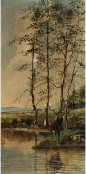 On The River Oil Painting by Charles Tulley