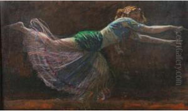 Exotic Dancer Oil Painting by Charles Yardley Turner