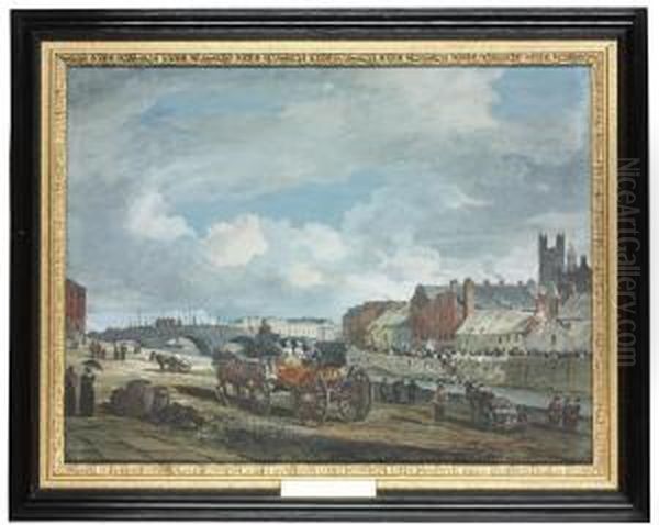 A View From Bank Place Oil Painting by William Turner Delonde