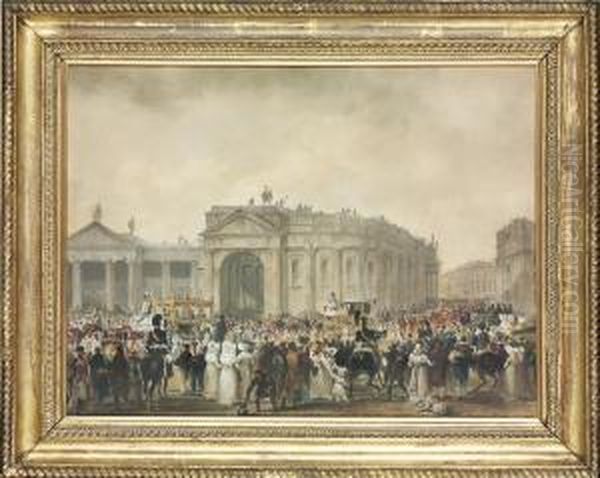 King George Iv At College Green Oil Painting by William Turner Delonde