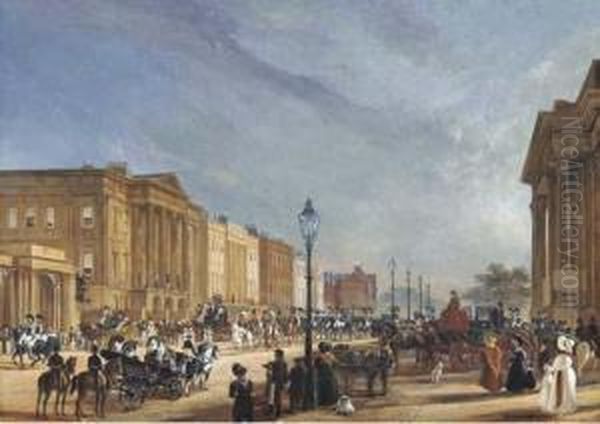 View Of Hyde Park Corner With Apsley House Oil Painting by William Turner Delonde