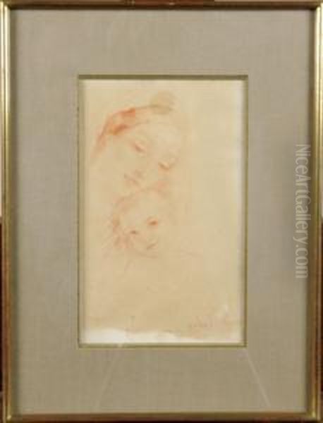 Mere Et Enfant Oil Painting by G.A. Turner