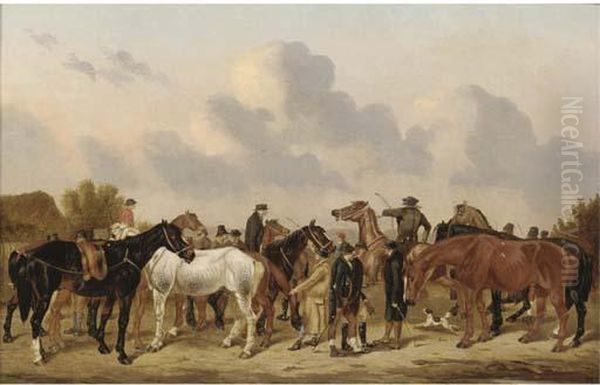 At The Horse Fair Oil Painting by C. Turner