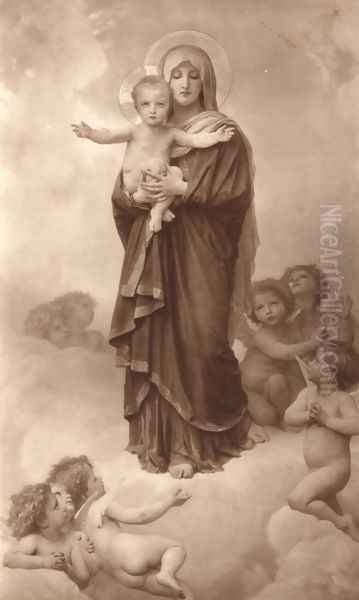 Notre-Dame des Anges (Our Lady of the Angels) Oil Painting by William-Adolphe Bouguereau