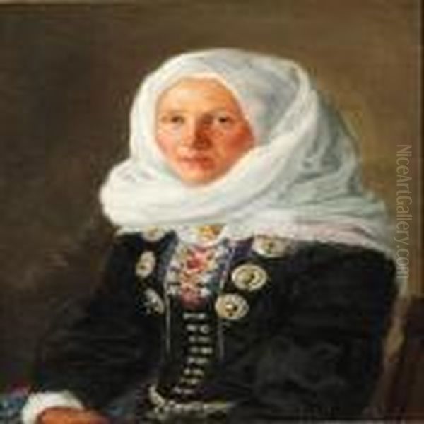 Laessoepige Oil Painting by Laurits Regner Tuxen