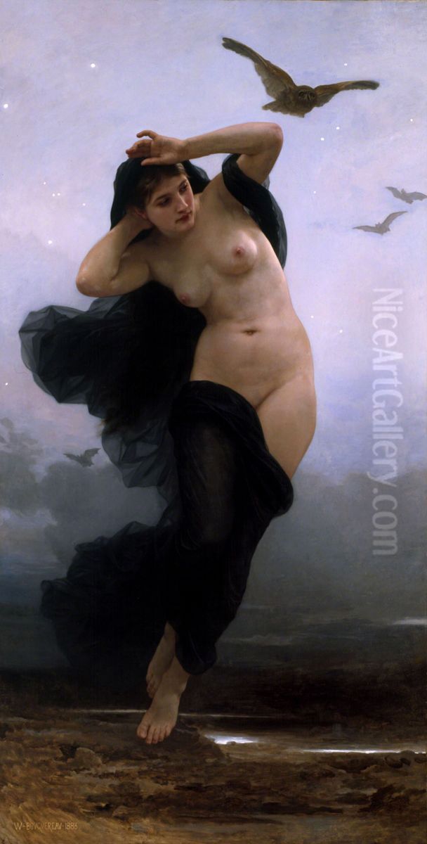 La Nuit Oil Painting by William-Adolphe Bouguereau