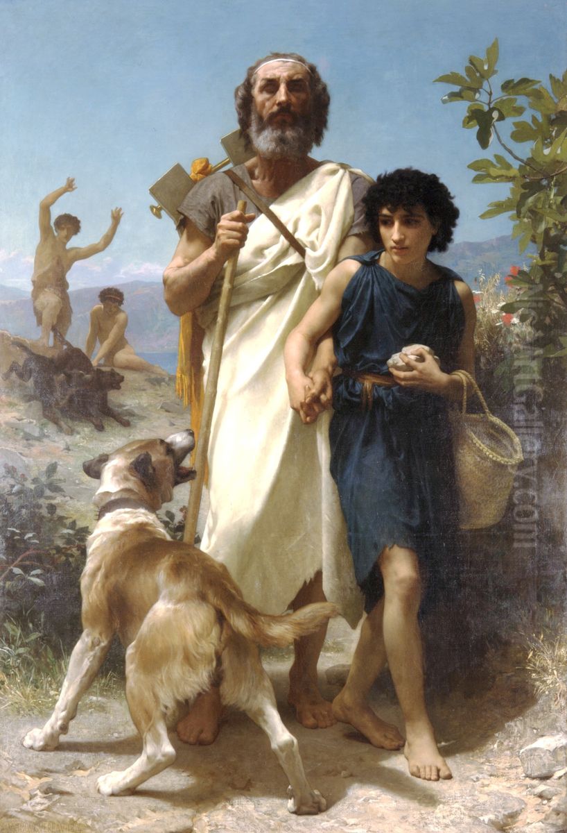 Homer and His Guide Oil Painting by William-Adolphe Bouguereau