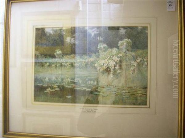 Crimson Ramblers At Kew Oil Painting by Thomas Nicholson Tyndale