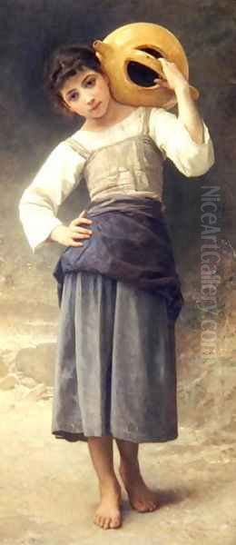 The Water Girl (Young Girl Going to the Spring) 1885 Oil Painting by William-Adolphe Bouguereau