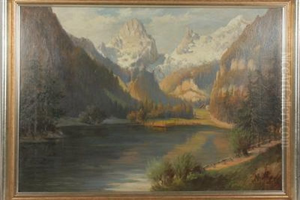 Hinterstoder Oil Painting by Eduard Uhlik