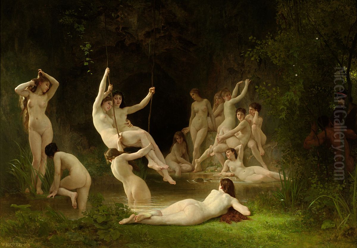 The Nymphaeum Oil Painting by William-Adolphe Bouguereau