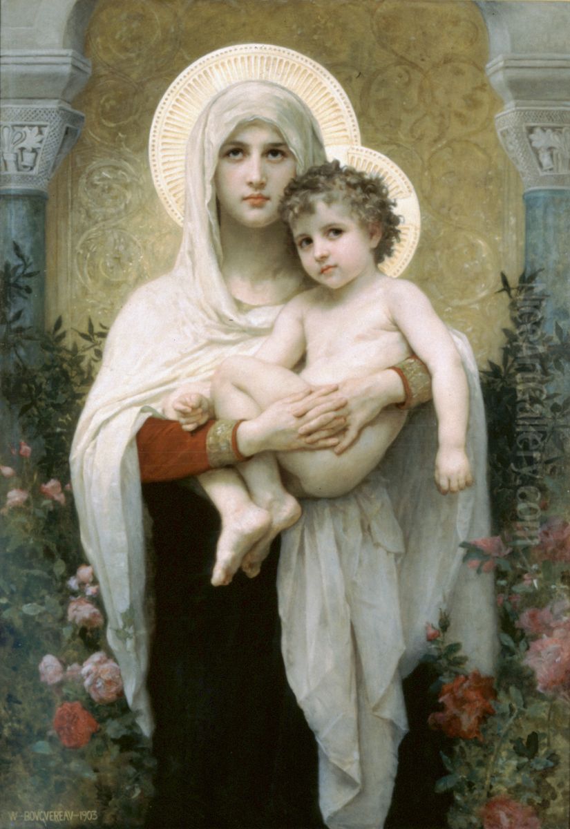 The Madonna of the Roses Oil Painting by William-Adolphe Bouguereau