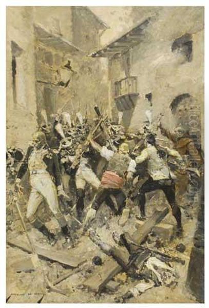 La Guerra Del Frances Oil Painting by Marcelino Unceta Y Lopez