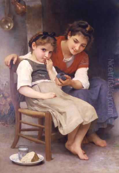 Petite boudeuse (The little sulk) Oil Painting by William-Adolphe Bouguereau