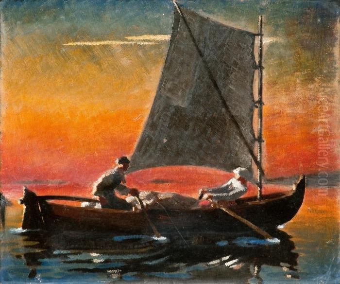 Boat Trip Oil Painting by Ragnar Ungern
