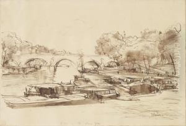 Am Seineufer Oil Painting by Alexandre Urbain