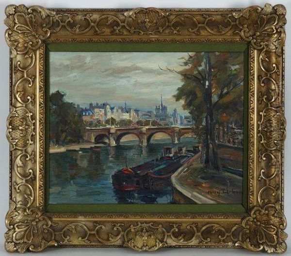 Bord De Seine, Oil Painting by Harry Urban