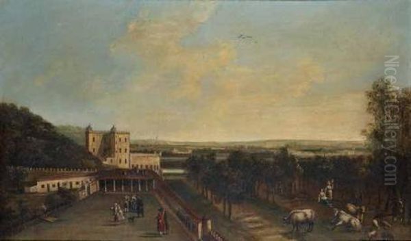 Vedute Del Catajo Di Monselice Oil Painting by Andrea Urbani