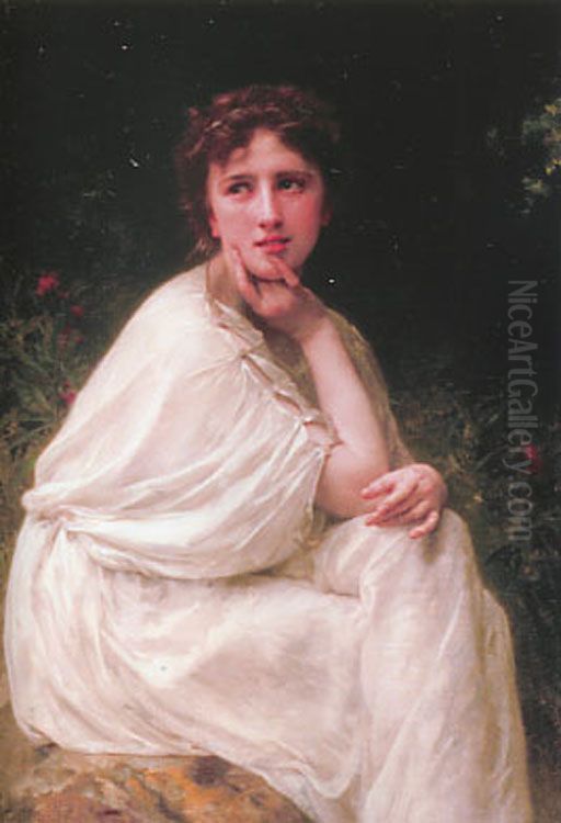 Meditation Oil Painting by William-Adolphe Bouguereau
