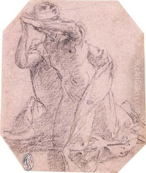 Deux Etudes De Saintes Agenouillees Oil Painting by Carlo Urbino