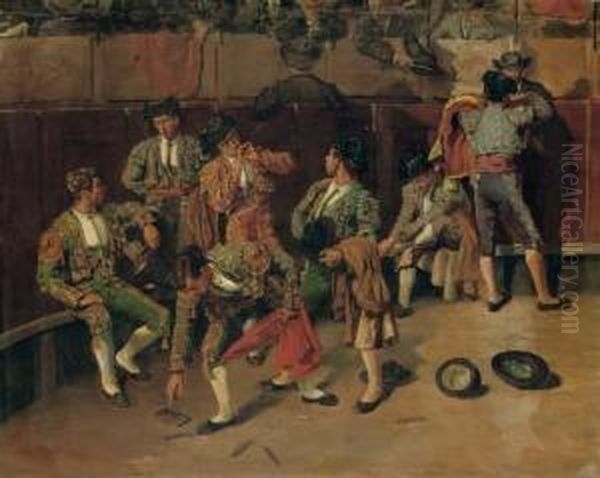 Descanso En La Plaza De Toros Oil Painting by Jose Maria Uria Y Uria