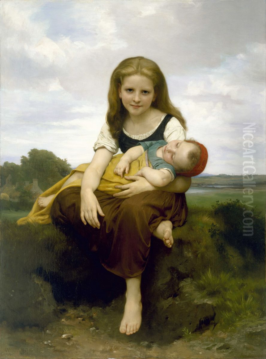 The Elder Sister Oil Painting by William-Adolphe Bouguereau