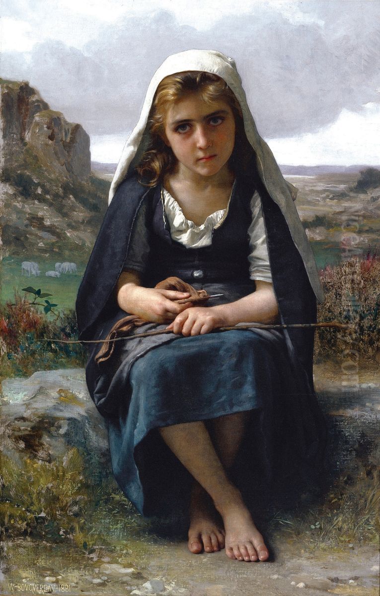 The Shepherdess Oil Painting by William-Adolphe Bouguereau