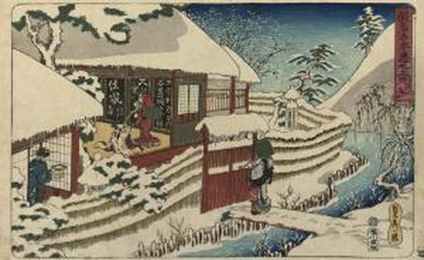 Oban Yoko-e Showing The Ninth Act Of The Oil Painting by Utagawa Sadahide