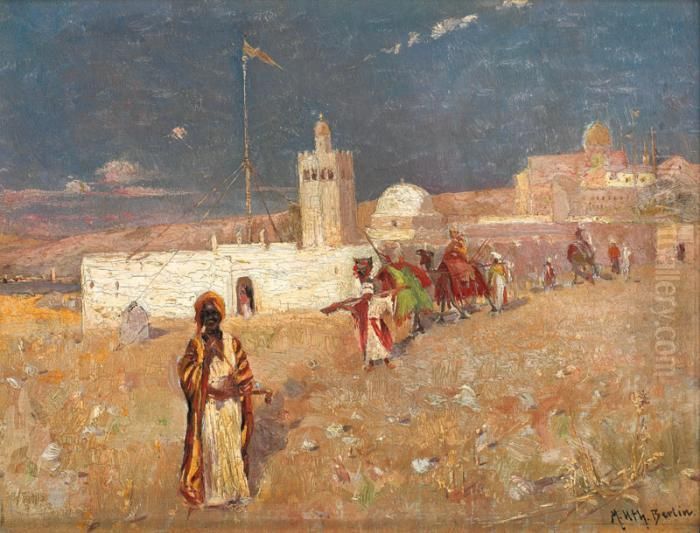 Depart Pour La Fantasia Oil Painting by Max Uth