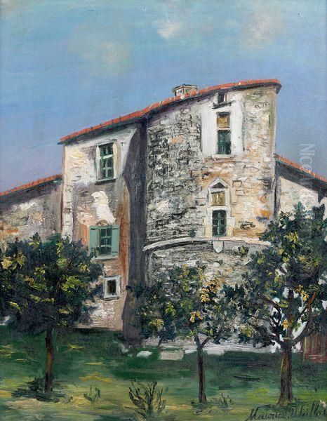 La Tour Du Chateau De Saint Bernard (ain) Oil Painting by Maurice Utrillo