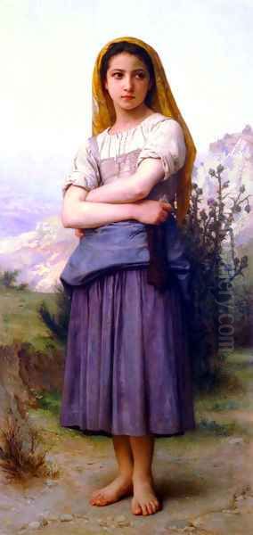 Bergere 1886 Oil Painting by William-Adolphe Bouguereau