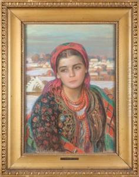 Piekna Goralka Oil Painting by Henryk Uziemblo