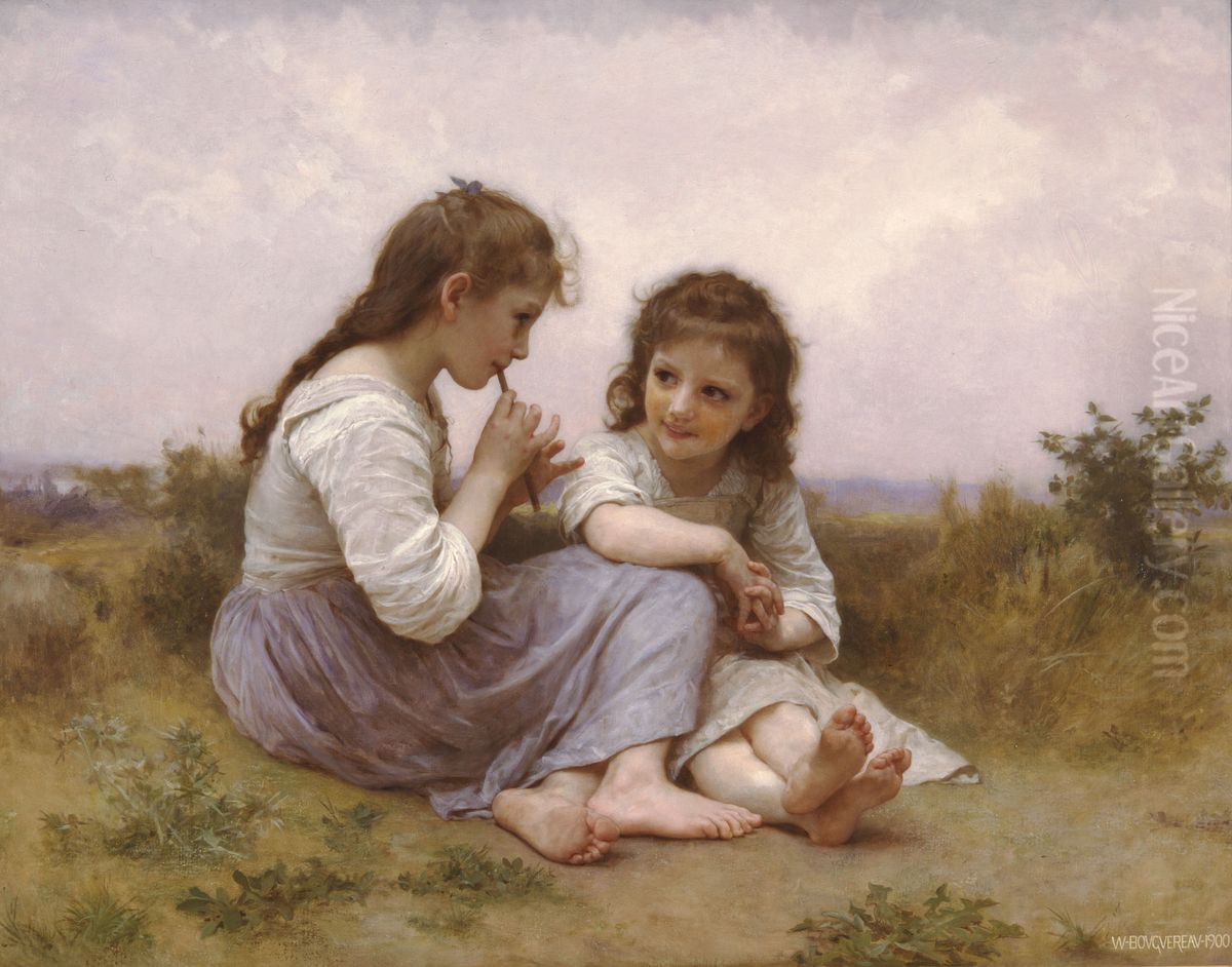 Idylle Enfantine Oil Painting by William-Adolphe Bouguereau