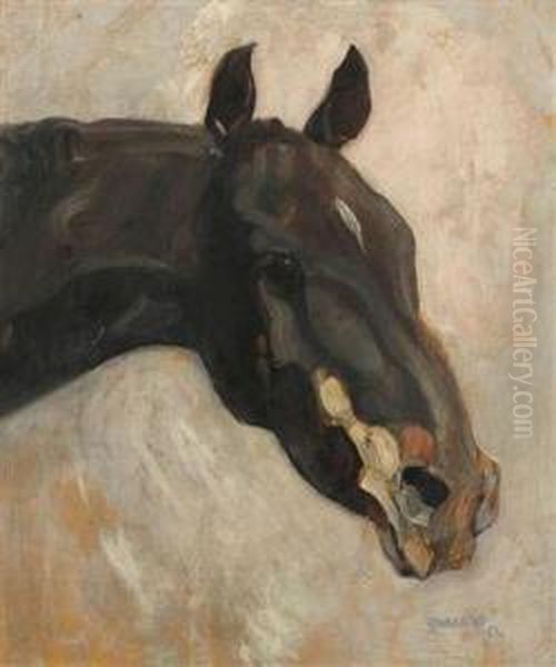 Pferdekopf Oil Painting by Ludvik Vacatko