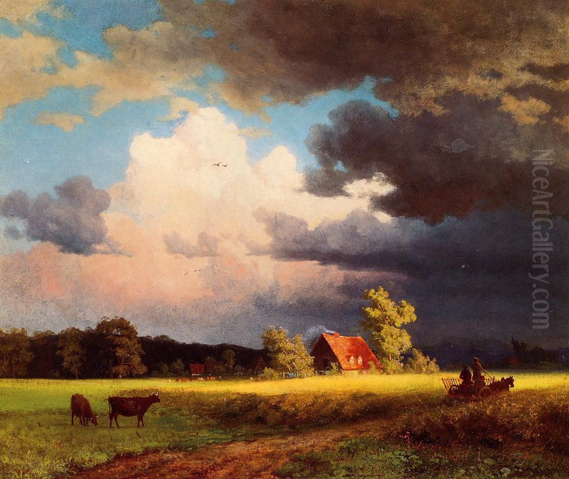 Bavarian Landscape Oil Painting by Albert Bierstadt