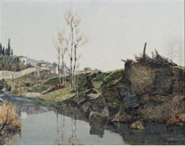 La Greve Alla Certosa Oil Painting by Memo Vagaggini