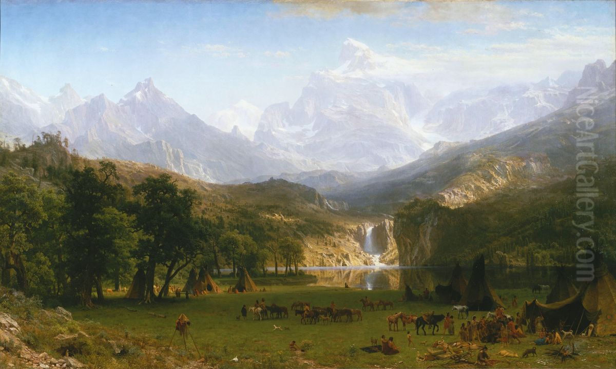 The Rocky Mountains, Lander's Peak Oil Painting by Albert Bierstadt