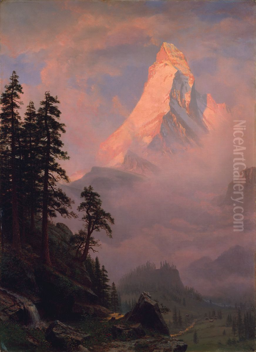 Sunrise On The Matterhorn Oil Painting by Albert Bierstadt