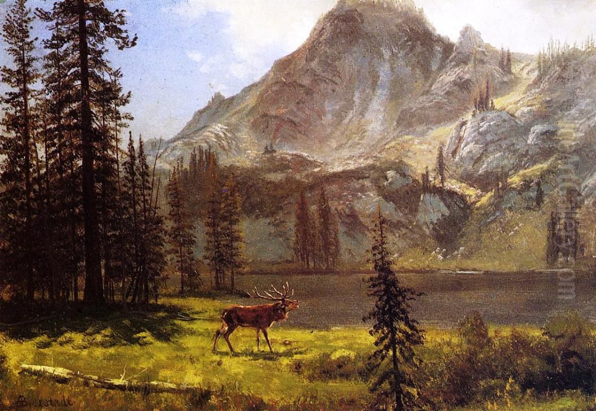 Call Of The Wild Oil Painting by Albert Bierstadt